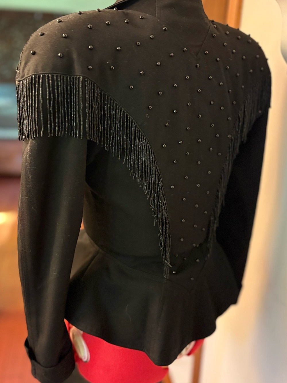 Vintage Black Cache Beaded fringe Jacket Size 6! Gorgeous - Picture 7 of 16
